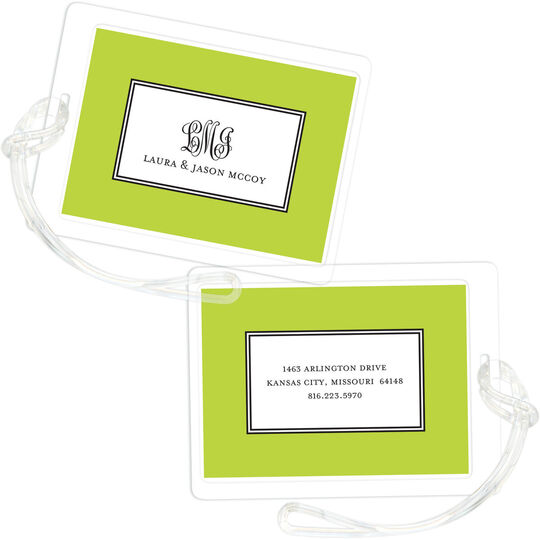 Elegance Chartreuse Luggage Tags